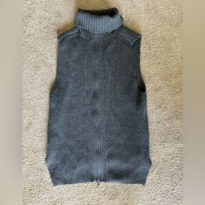 Closed Gray Turtleneck Sweater Vest